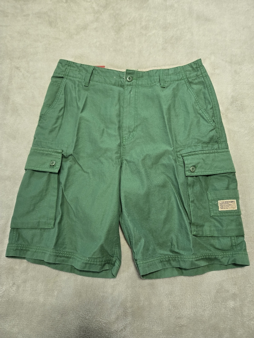 New Chaps Denim Green Cargo Shorts Mens Size 33 Utility Shorts